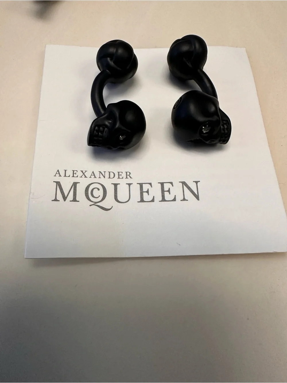 Alexander McQueen Men’s Black Skull Cufflinks